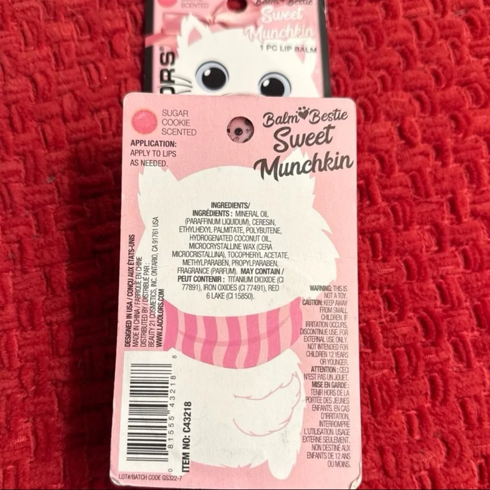 🐱🐱 L.A. COLORS Balm Bestie Sweet Munchkin Sugar Cookie Scented Lip Balm 🐱🐱